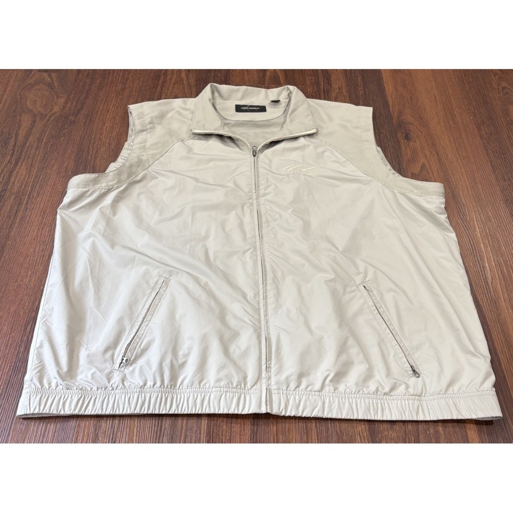 Mens Golf Vest XXL Greg Norman Tan Golf Classic Embroidered